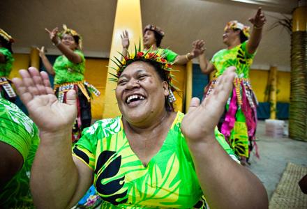 Women dancing. Pacific Islands